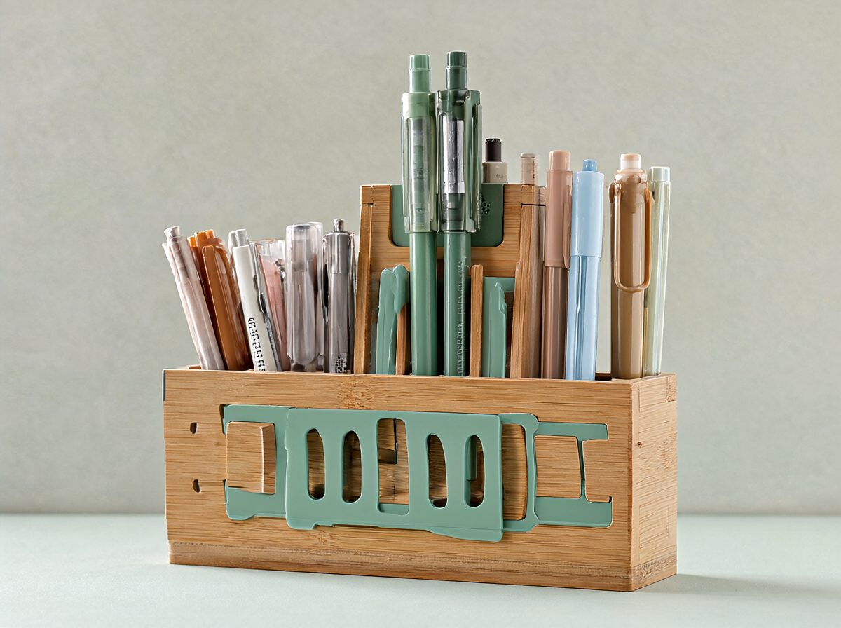 Bamboo & Silicone Desk Tidy